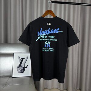 MLB Vintage Crew Neck Unisex Black T-shirt Short Sleeve